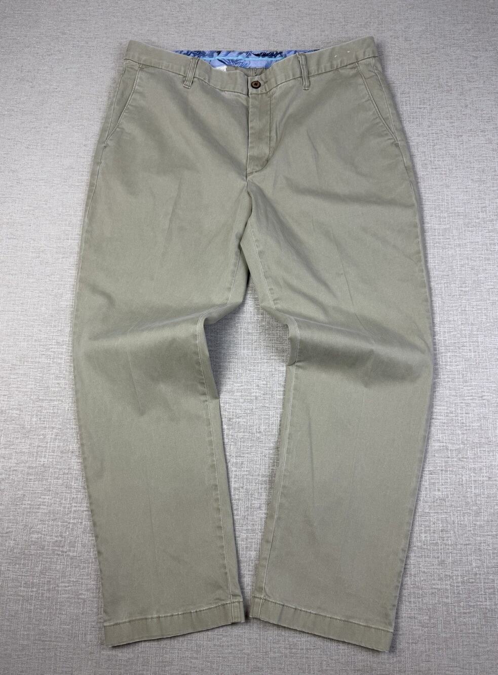 Tommy Bahama Chino Pants Men’s 38x30 Khaki Cotton Tencel Stretch Flat Front